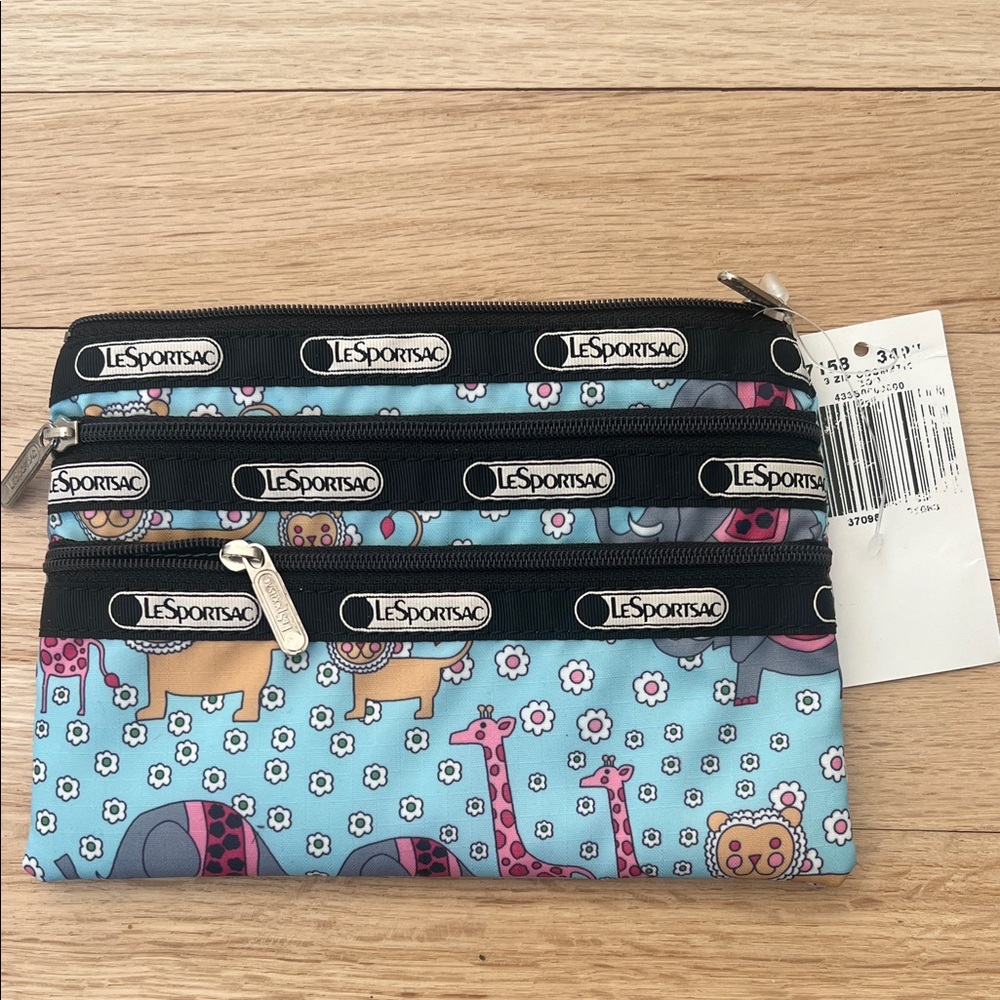 NWT! LeSportsac Kids Animal Print Pouch